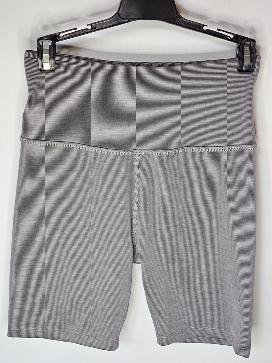 Beyond Yoga Pants - Beyond Yoga Gray Ribbed Stripe High Waist Biker Shorts Size Large
